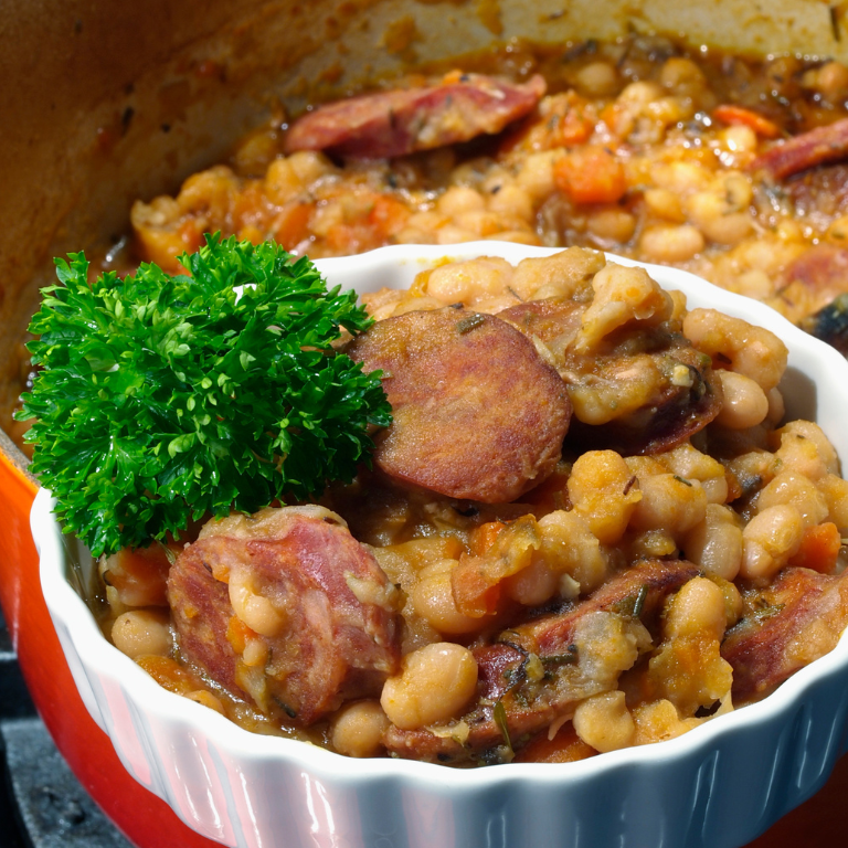 Cassoulet au canard mi-cuit